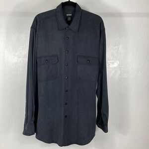 ❤️Last Chance 111 State black casual long sleeve button down shirt size XL Tall